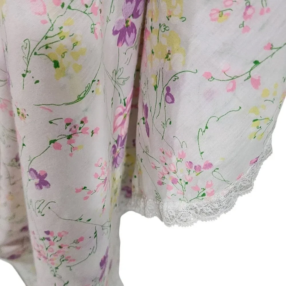 Vintage Colony Club Nightgown S Oversized Floral Lace Cottagecore Granny